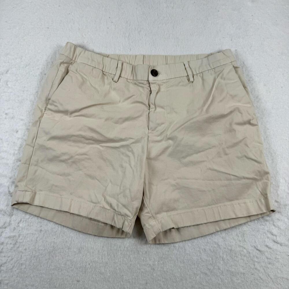 Bearbottom Shorts Mens Size L Beige Chino Elastic Waist Stretch Casual Summer